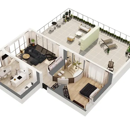 Cohost I Luxury City, River Views I W-100m2 Living Space & Terrace I Garage Parking アパート *